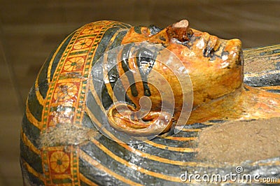 Egyptian sarcophagus of Kha mummy Editorial Stock Photo