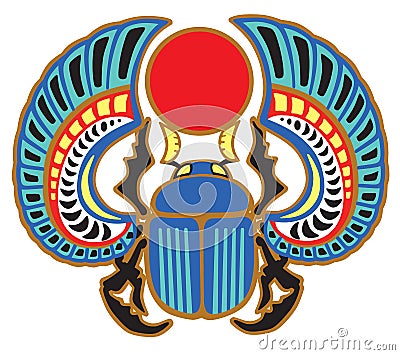 Egyptian scarab beetle Vector Illustration
