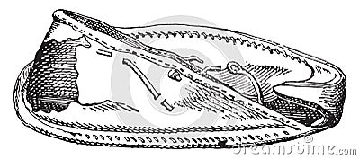 Egyptian shoe with sole, vintage engraving Vector Illustration