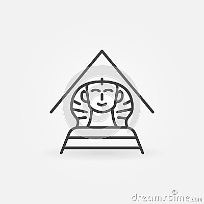 Egyptian Sphinx vector Egypt Culture concept linear icon Vector Illustration