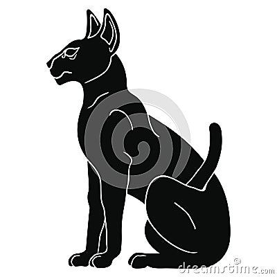 Egyptian Sphynx cat. Vector Illustration