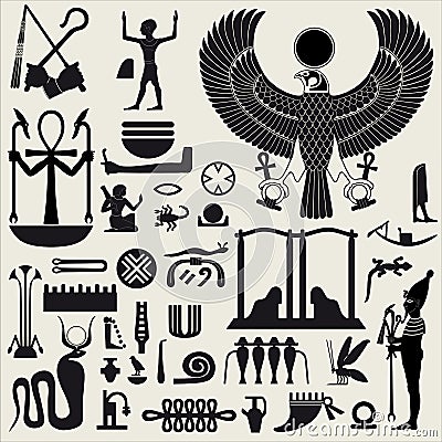 Egyptian Symbols and Signs 2 Vector Illustration