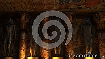 Egyptian Temple Interior Stock Photo