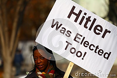 Hitler Elected Protests Placard Editorial Stock Photo