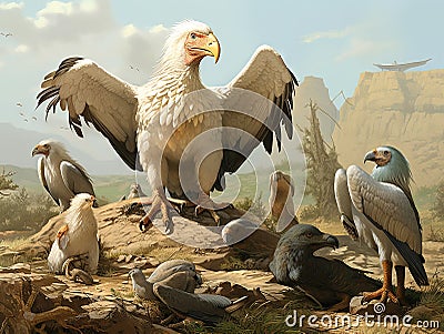 Egyptian Vulture Cartoon Illustration