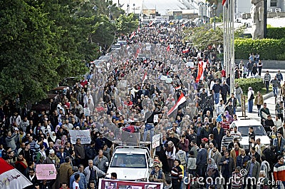 Egyptians demonstrating against army brutality Editorial Stock Photo