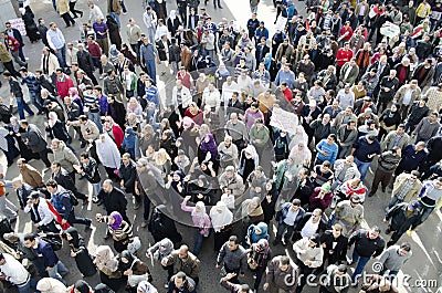 Egyptians protesting army brutality against women Editorial Stock Photo