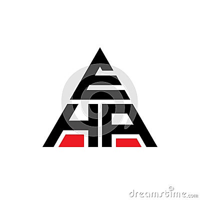 EHA triangle letter logo design with triangle shape. EHA triangle logo design monogram. EHA triangle vector logo template with red Vector Illustration
