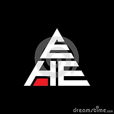 EHE triangle letter logo design with triangle shape. EHE triangle logo design monogram. EHE triangle vector logo template with red Vector Illustration