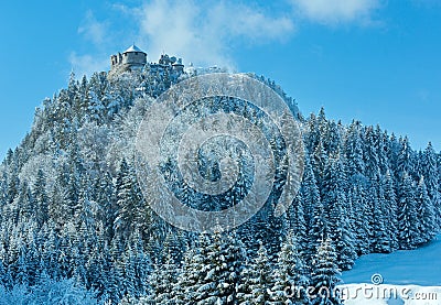 Ehrenberg Castle winter view (Austria, Bavaria). Stock Photo