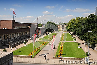 Ehrenhof Garden in DÃ¼sseldorf Editorial Stock Photo