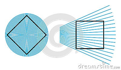 Ehrenstein optical illusion Vector Illustration