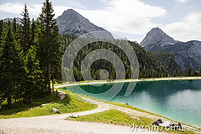 Ehrwald Alpin Lake Editorial Stock Photo