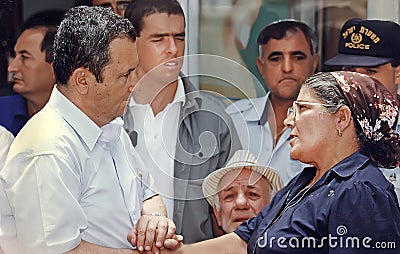 Ehud Barak and Sharon Edri in Beit Shemesh,Israel in 1997 Editorial Stock Photo