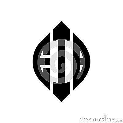EIB circle letter logo design with circle and ellipse shape. EIB ellipse letters with typographic style. The three initials form a Vector Illustration