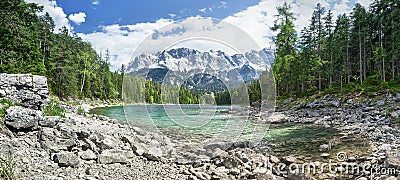 Eibsee Zugspitze Stock Photo