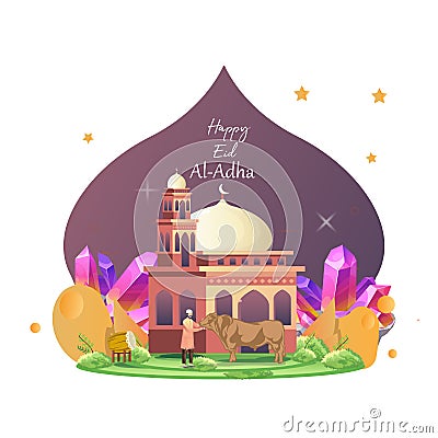 Eid adha flat illustration art Vector Illustration