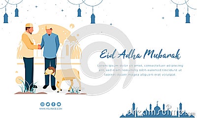 An eid advertises the eid al adha mubarak. Vector Illustration