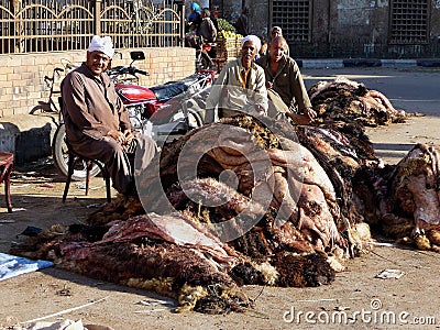 Eid al-Adha animal skins Editorial Stock Photo