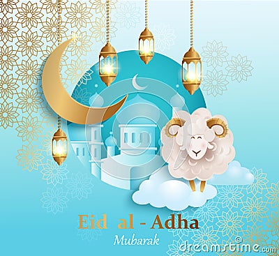 Eid al-Adha Banner. Vector Illustration