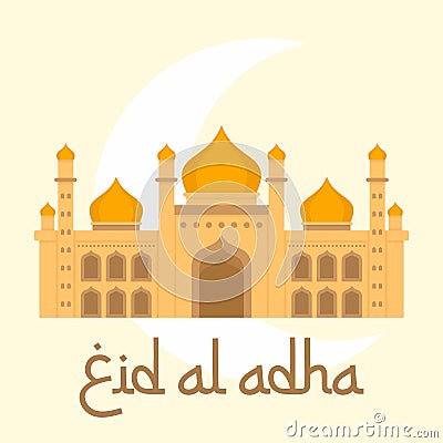 Eid al adha festival background, flat style Vector Illustration