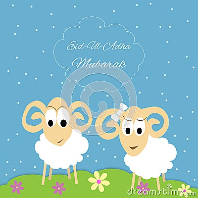 Eid-al-adha greeting card Vector Illustration