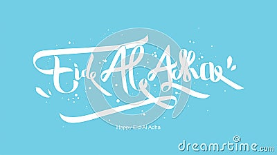 Eid al-Adha handwritten design with fun concept and pastel color Vector Illustration