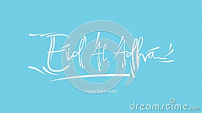 Eid al-Adha handwritten design with fun concept and pastel color Vector Illustration