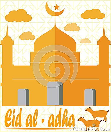 Eid al-Adha holiday greeting cards. vector illustrator Vector Illustration