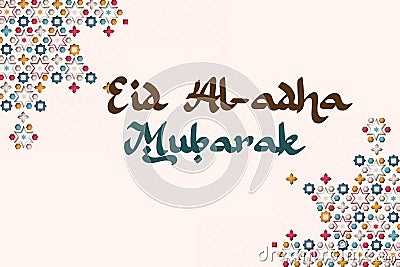 Eid al adha illustration best for banner or greating card with Arabic ornament Cartoon Illustration