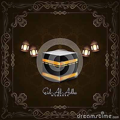 Eid Al Adha mubarak artistic frame islamic background design Vector Illustration