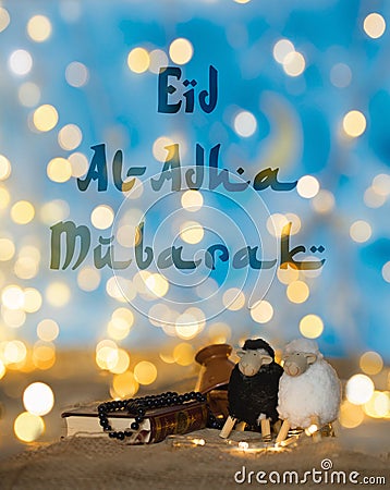Eid Al-Adha Mubarak. Festival of Sacrifice background. Stock Photo
