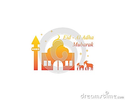 Eid al adha mubarak logo vector illustration Vector Illustration