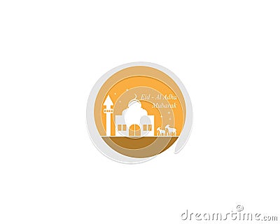 Eid al adha mubarak logo vector illustration Vector Illustration