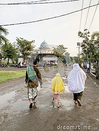 Eid al-Fitr prayer at the mosque Editorial Stock Photo