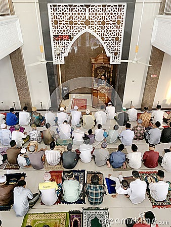 Eid al-Fitr prayer at the mosque Editorial Stock Photo