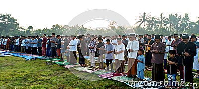 Eid al-Fitr prayer service 1444 H Editorial Stock Photo