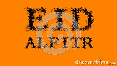 Eid AlFitr smoke text effect orange isolated background Stock Photo