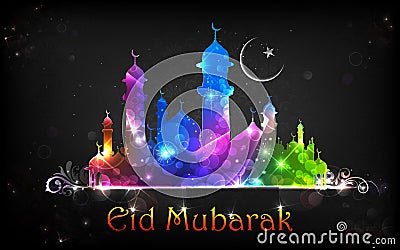 Eid Mubarak Background Vector Illustration