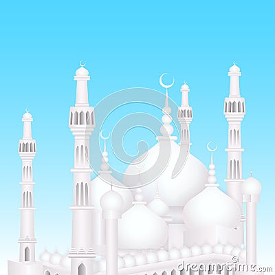Eid Mubarak Background With Islamic Mosque Royalty Free 