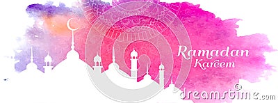 Eid Mubarak beautiful Islamic banner design Vector Illustration