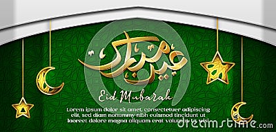 Eid mubarak colorful luxury islamic background with decorative ornament frame Premium Vector Vector Illustration