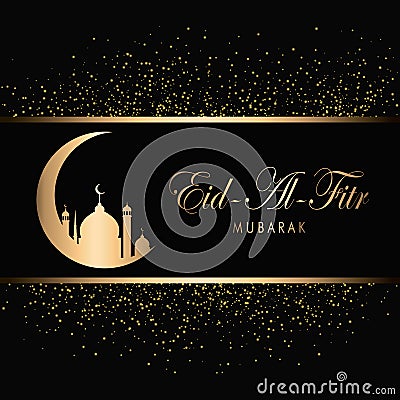 Eid Mubarak Design Background. Vector Illustration for greeting card, poster and banner. Vector Illustration