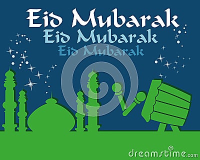 Eid mubarak Vector Illustration