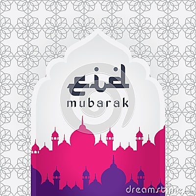 Eid Mubarak, greeting background Vector Illustration