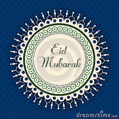 Eid Mubarak greeting card. Vector Illustration