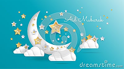 Eid Mubarak greeting card vector Illustration - Ramadan Kareem p Vector Illustration