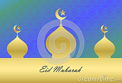 Eid mubarak greeting design. Vactor illustration Vector Illustration