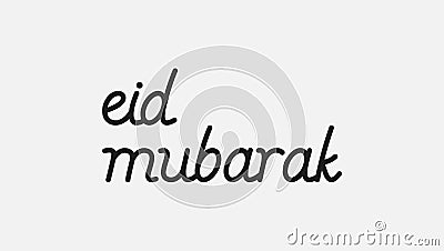 Eid Mubarak handwritten lettering Vector Illustration