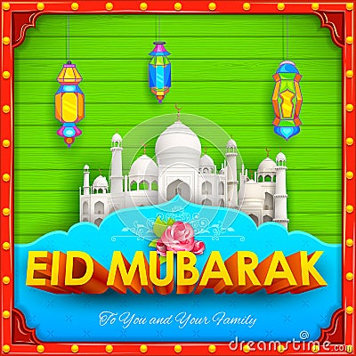 Eid Mubarak (Happy Eid) background desi style Vector Illustration